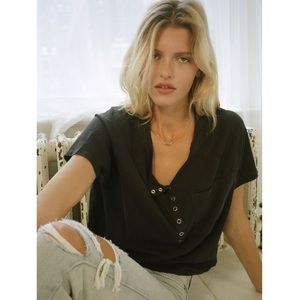 Urban Outfitters Short Sleeve Henley Tee